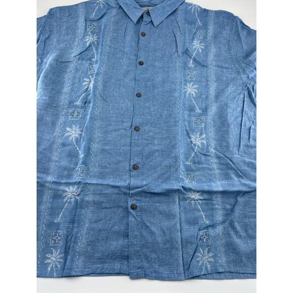 Island Shores Shirt Mens XXL Blue Hawaiian Short Sleeve Button Up Cruise Summer - Picture 3 of 8